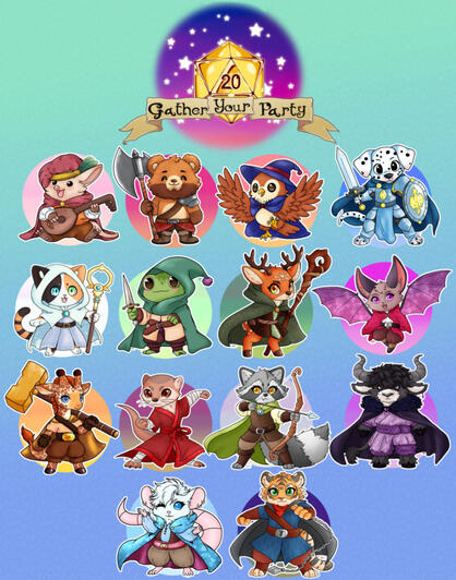 A full 14 pcs collection of DnDanimals